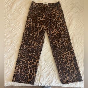 Abercrombie & Fitch Brown Leopard Print Pants